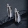 Earrings ceramics "path", black and white color in silver