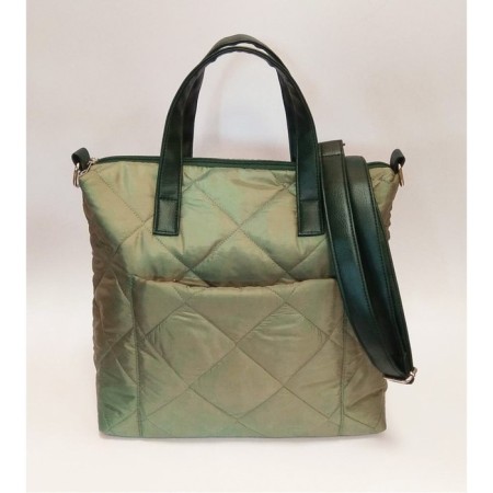 Marta bag green quilted fabric-1
