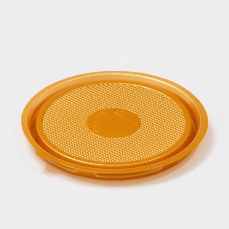 Container-bottom plastic disposable pr-T-85D, round, d = 11 cm, golden color, 10 pcs/units-4