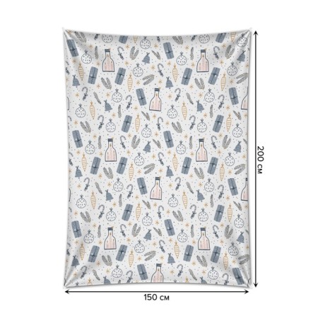 Decorative panel with photo printing "Christmas set", vertical, size 150x200 cm-1