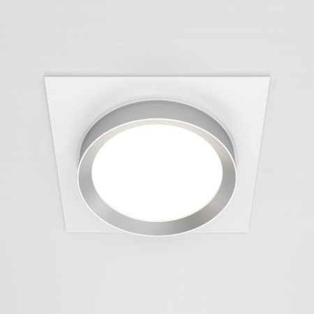 Building lamp Technical DL086-GX53-SQ-WS, 1x15W, 11x11x5.2 cm, GX53, white color with silver-3
