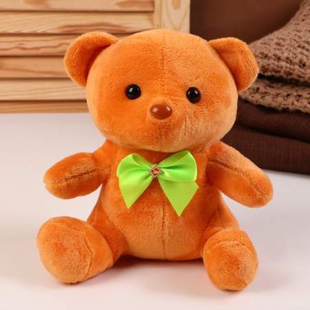 Soft toy "Bear" with a bow, 20 cm, brown color-6
