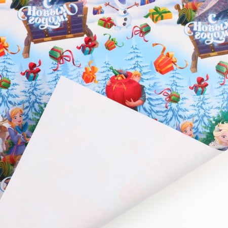 New Year. Packaging paper, 70x100 cm, cold heart-2