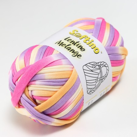Knitted yarn 95% cotton, 5% elastan "Lentino melange" 100 g 30 m color 23-1