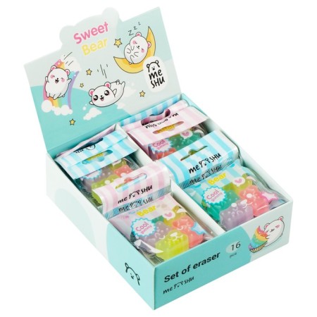 Set of Erasers Meshu "Candy Bear" 5 pieces, PVC, 20*15*9mm-4