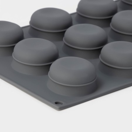 Form for baking and mousse desserts Konfinetta "Web", silicone, 29.5 × 17.5 × 2.5 cm, 12 cells (4.2 × 2.5 cm), color gray color-2