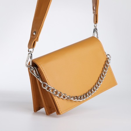 Women's bag Textura, messenger, small size, mustard color