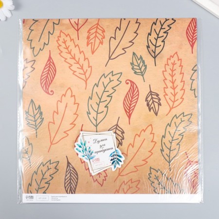 Scrapbooking paper "Leaves" density 180 g 30.5x32 cm-3
