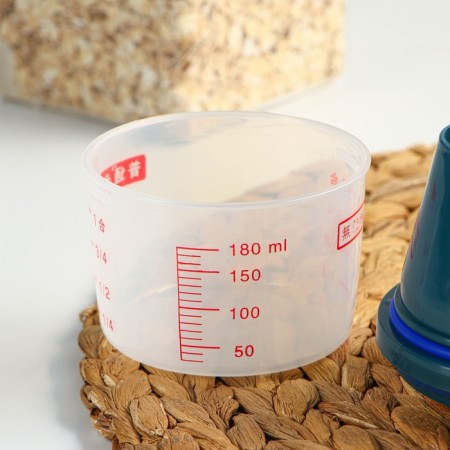 A plastic container for storing bulk products with a dispenser, 1 kg, 17 × 10.5 × 22 cm, the color is transparent-3