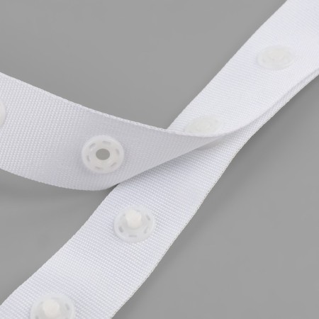 Braid with buttons, 25-25 mm, 17 mm × 45 ± 1 m, white color-5