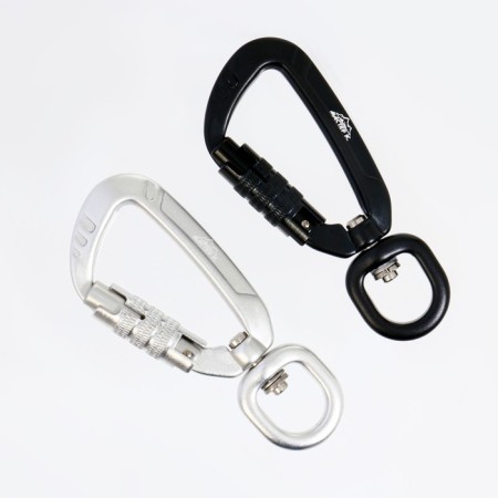 Carabiner with a bayonet coupling and a vertluge, 9x4 cm, 400 kg, mix-1