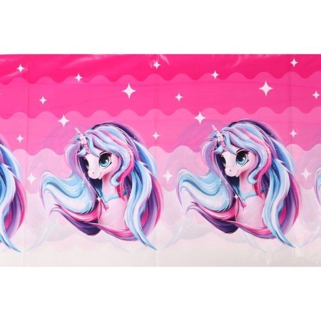The single tablecloth “Fairy -tale unicorn”, 137 × 180 cm, pink-3