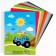 Set "Blue Tractor" A4: 10 liters of color unilateral cardboard + 16l color bilateral paper