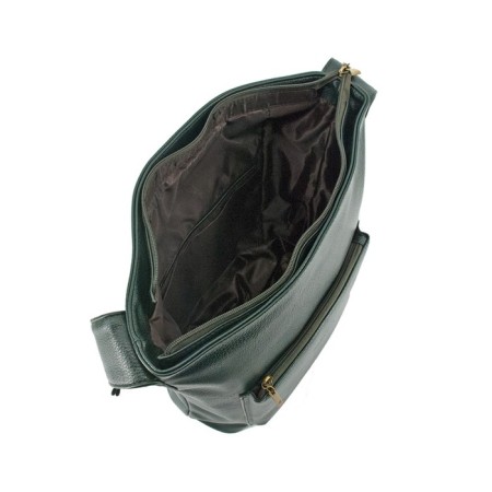 Female bag, artificial leather, green, 30x13x38 cm-1