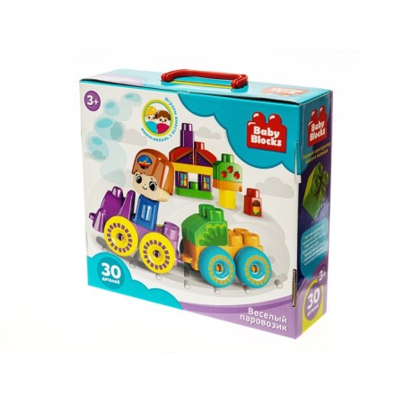 Plastic designer "Funny steam locomotive", 30 parts, Baby Blocks-5