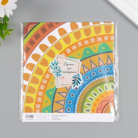 Scrapbooking paper "Ethnic patterns" density 180 grams set 10 pcs 15.5x17 cm-4