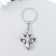 Metal key "plane" silver 6 cm