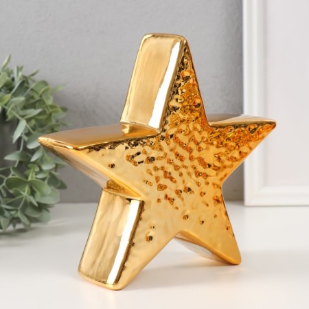Piggy bank ceramics "Golden Star" 19.5x5.5x19.5 cm-1