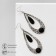 Hanging earrings "Drops" with a circle in openwork, black color in black silver, 8.5 cm