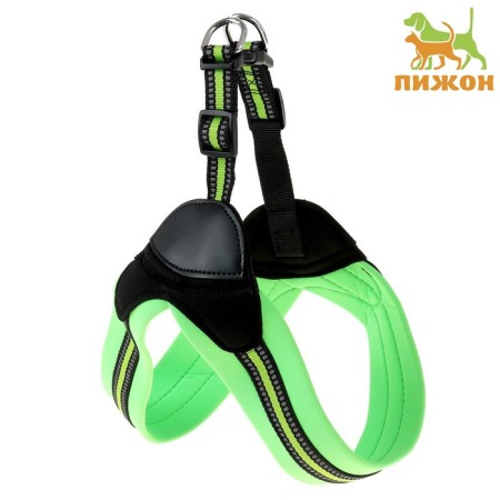 Super-furry harness with reflective firmware, girth 62-69 cm, green
