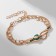Bracelet Metal "Snake", green color in gold, l = 16 cm