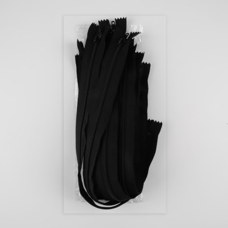Lightning "Spiral", No. 7, non -proceeding, castle machine, 40 cm, black color-2