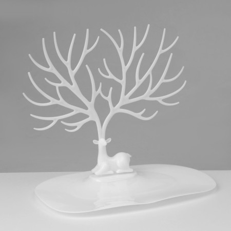 Stand for jewelry "Deer", 25 × 15 × 22 cm, rectangular base, white color-1