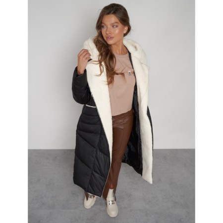 Coat insulated winter female, size 48, black color-19
