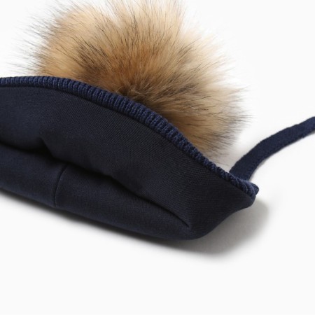 Children's hat with insulation, rn 35-40, dark blue color-1