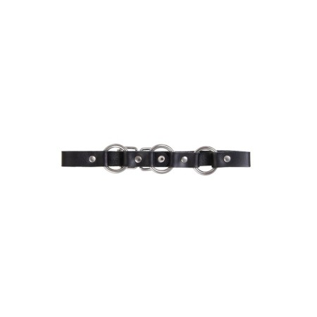 Pecado BDSM chocker-sewer, with rings in the form of a chain, genuine leather, black-1