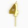 Candle figure for the cake "4", gold, 2.5 x 8 cm.