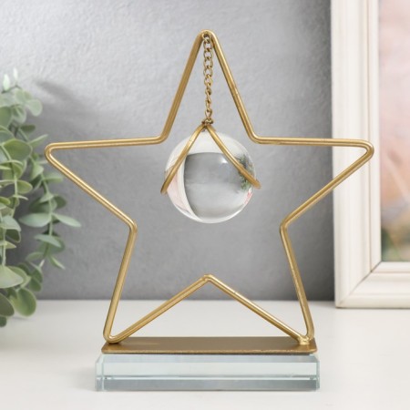 Interior metal souvenir, glass "drop in the star" gold 19.5x18x5.2 cm