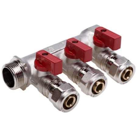 Universal collector Aqualink, 3/4 "X3/4" x16 mm, internal/outer, 4 outputs, Euroconus-5