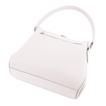 Bag women, genuine leather, white 27x7.5x24 cm-1