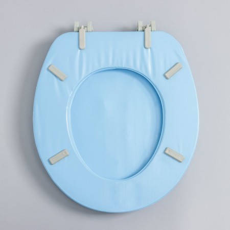 The toilet seat with a lid, Rossplast, 43 × 37 cm, soft, blue color, Mix drawing-2