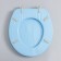 The toilet seat with a lid, Rossplast, 43 × 37 cm, soft, blue color, Mix drawing