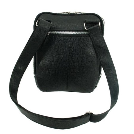 Male bag, genuine leather, black 23x3x25 cm-1