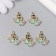 Decor for creativity metal, rhinestones "two swan" gold, green 1.5x1.8 cm