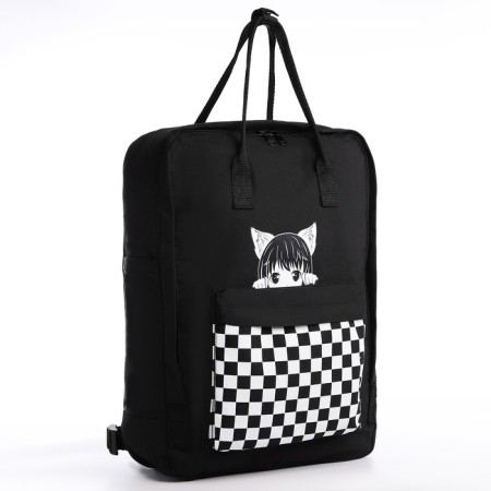 Backpack school textile Anime Girl, 38x27x13 cm, black color-1