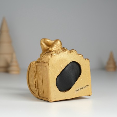 Piggy bank Polystone "Snake of Good luck with a chest" 8x8x9.5 cm-4
