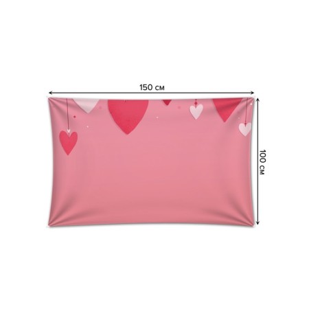Decorative panel with photo printing "Decoration of hearts", horizontal, size 100x150 cm-1