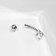 Piercing in the navel "banana" heart, l = 2 cm, white color in silver