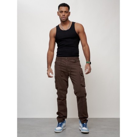 Cargo jeans men, size 48, brown color-10