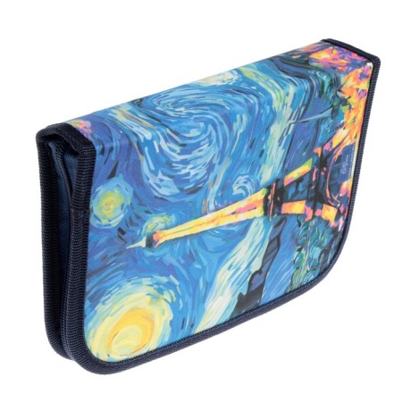 Penal 1 section 140 x 210 x 40 mm, folding pocket and cosmetic bag, fabric, calligrata top content "Paris"-2
