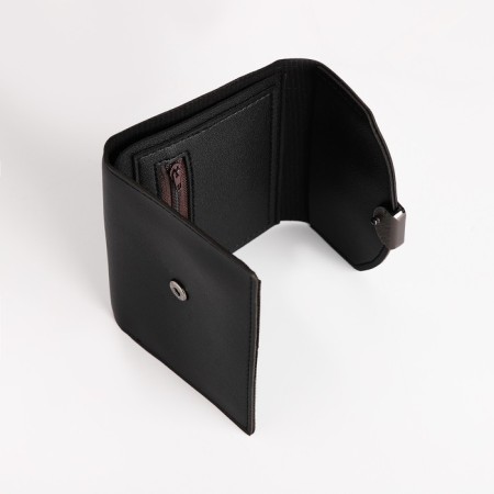 Women's wallet on the button, black color-3