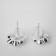 Earrings with rhinestones "Flower" mini, white color in silver