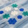 Stick on glass "Snowflakes" (set 10 pcs) 12.5x12.5 cm, white green blue