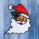 Santa Claus in a cap with an ox -faced glass 10.5x14 cm