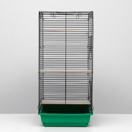 Cage for chinchillas "Pigger" No. 7, with 3 wooden floors, 58 x 40 x 82 cm, emerald-1