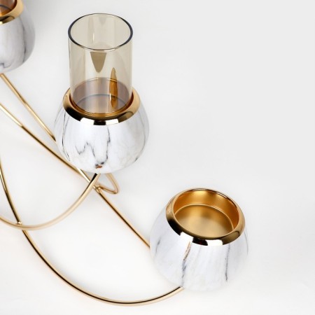 Climber metal, glass "plexus" for 4 candles 47 x 10 x 28 cm-1